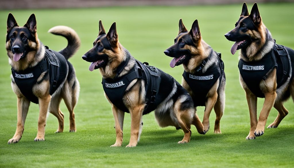 trained security dogs